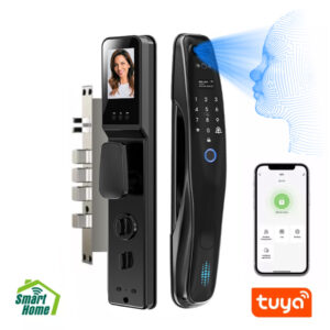 CERRADURA INTELIGENTE CON HUELLA Y RECONOCIMIENTO FACIAL ENTRADA PRINCIPAL MANIJA WIFI NEGRA KIOTO VERA 0046424