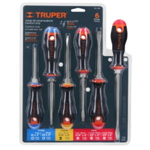 JUEGO DESTORNILLADORES X 6 PZAS CONFORT GRIP BARRA HEXAGONAL TRUPER 19621