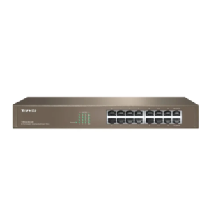 SWITCH 16 PUERTOS 10/100/1000 GIGABIT METAL PROTECCION 6KV RACKEABLE 19" TENDA TEG1016D