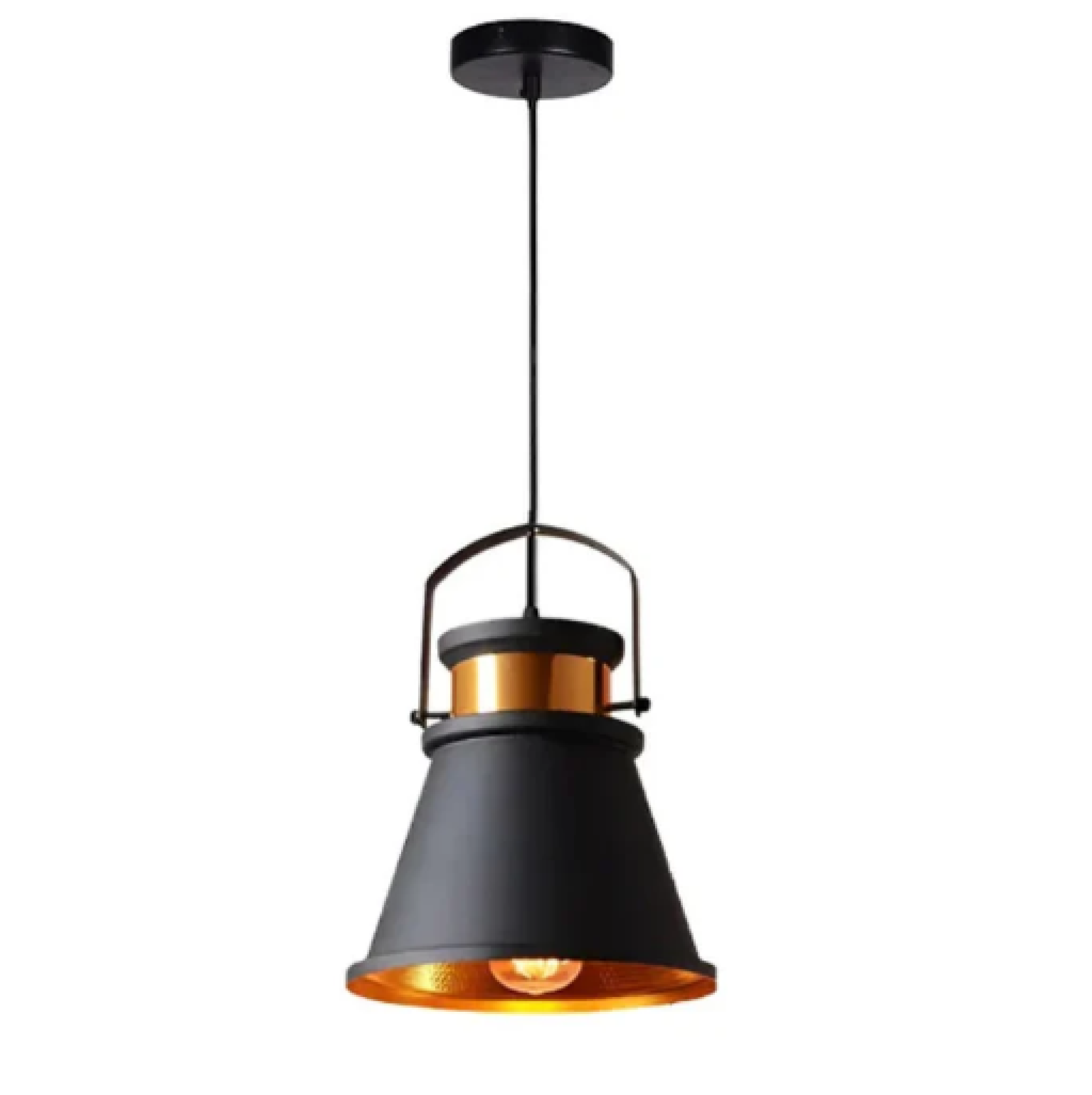 LAMPARA COLGANTE DECORATIVA CONICA NEGRA ECOLITE CHL21