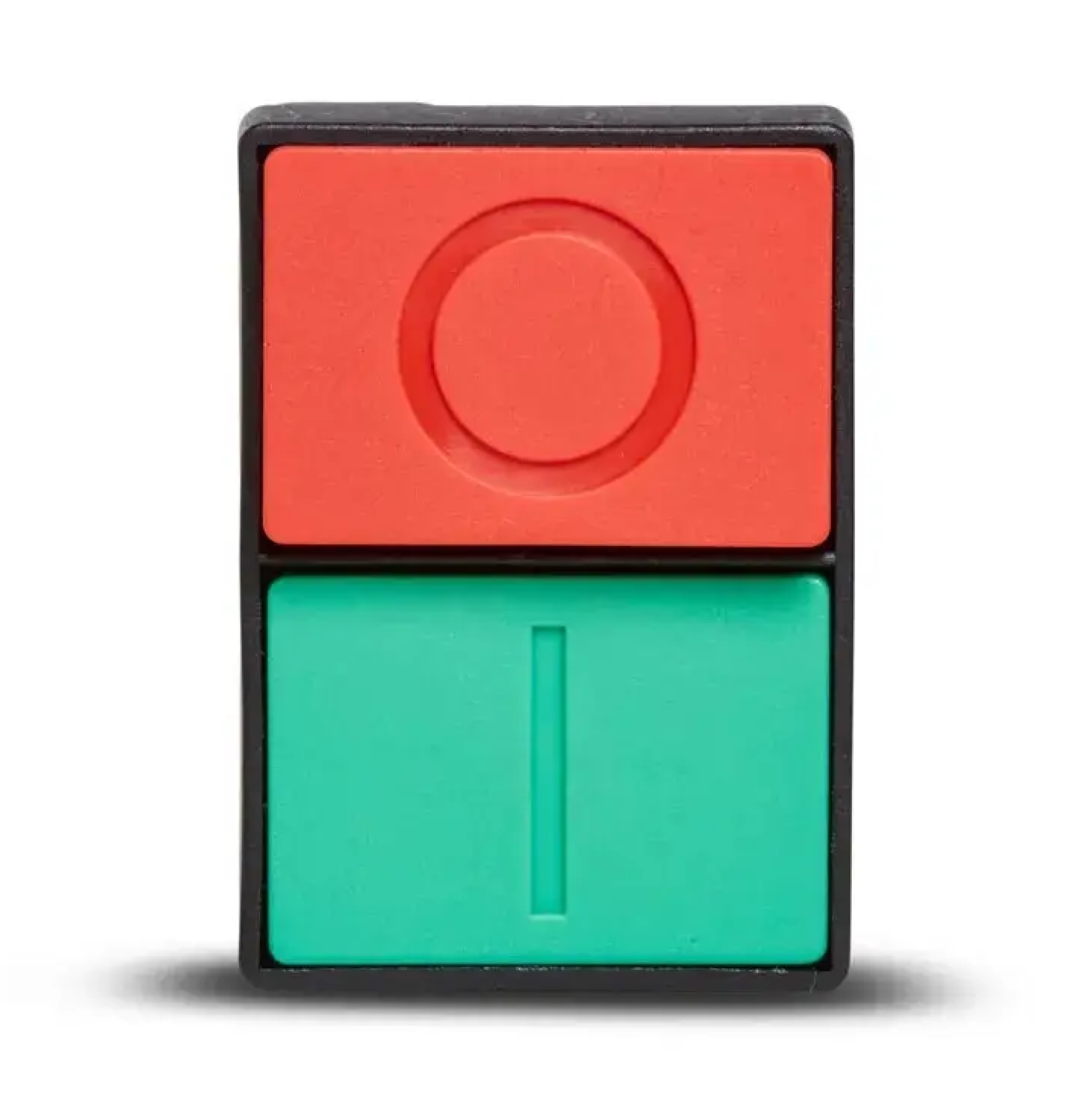PULSADOR DOBLE ROJO-VERDE SALIENTE BASE PLASTICA S/BLOQUE 22MM STECK 110STK014 - Imagen 2