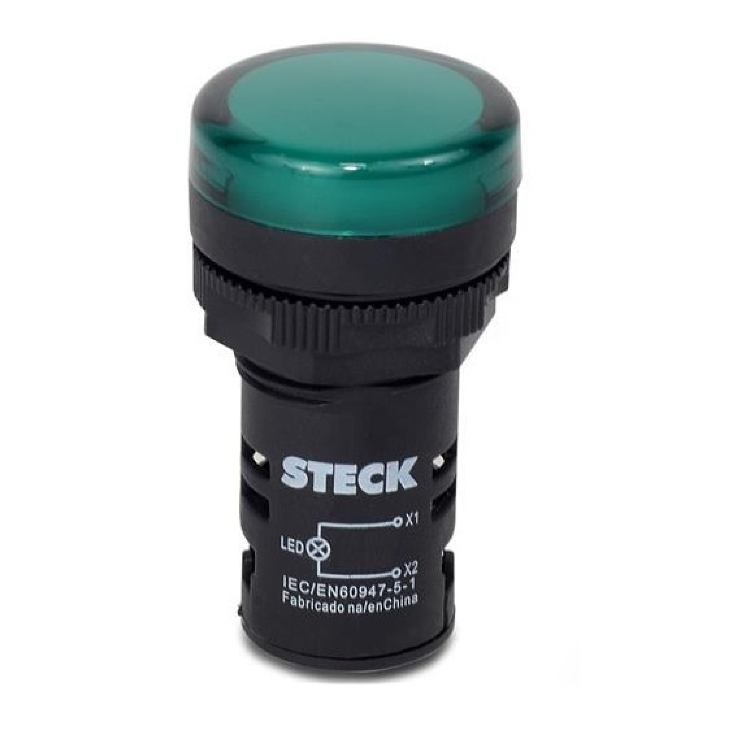 PILOTO LED VERDE 22MM STECK SLDS2202