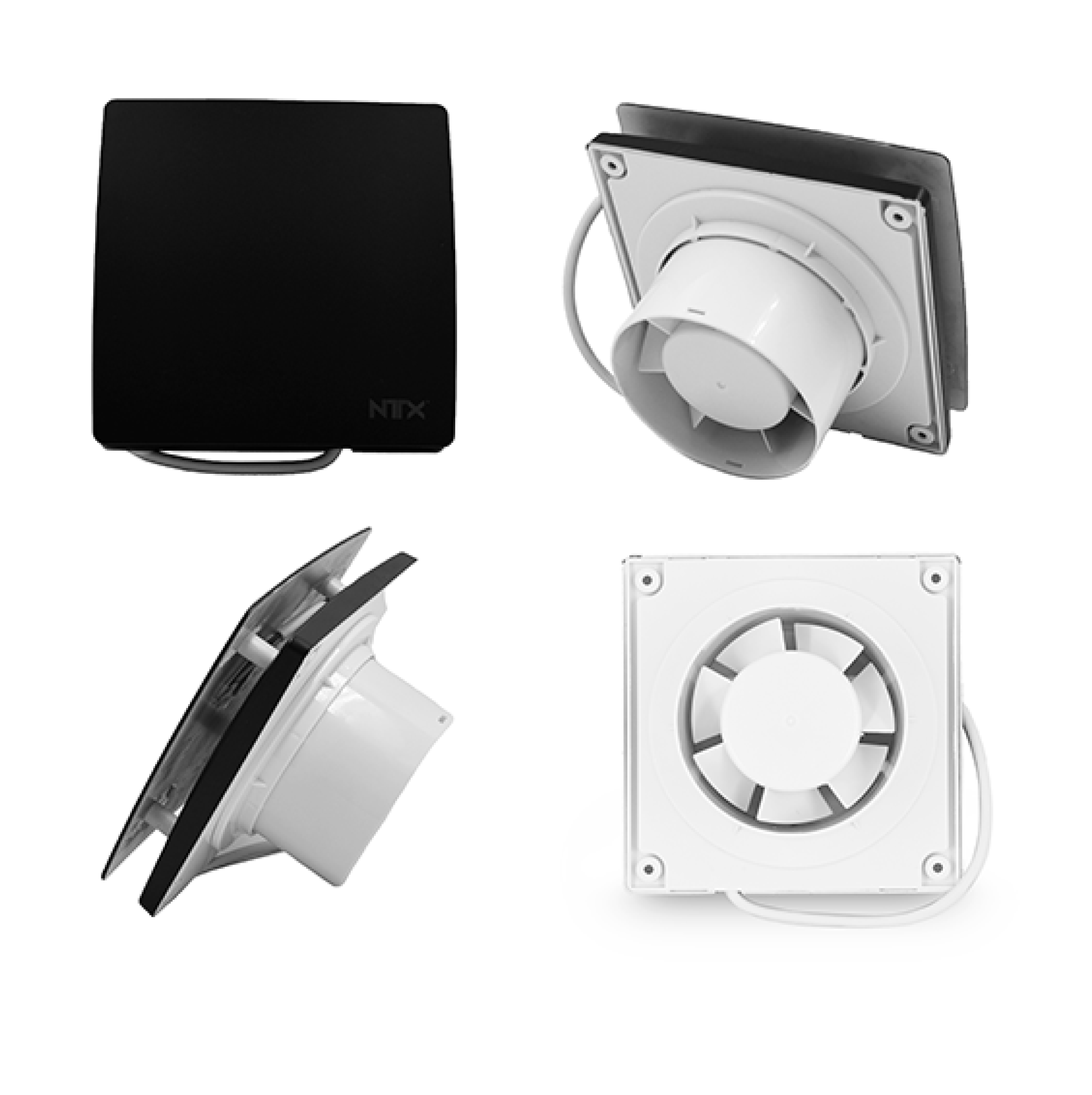 EXTRACTOR 4" C/REGILLA TAPA NEGRO PLASTICO ECOLITE REF: N-EXRP4 - Imagen 2