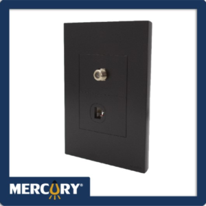 TOMA TELEFONO+COAXIAL NEGRO PLUS MERCURY ETI181