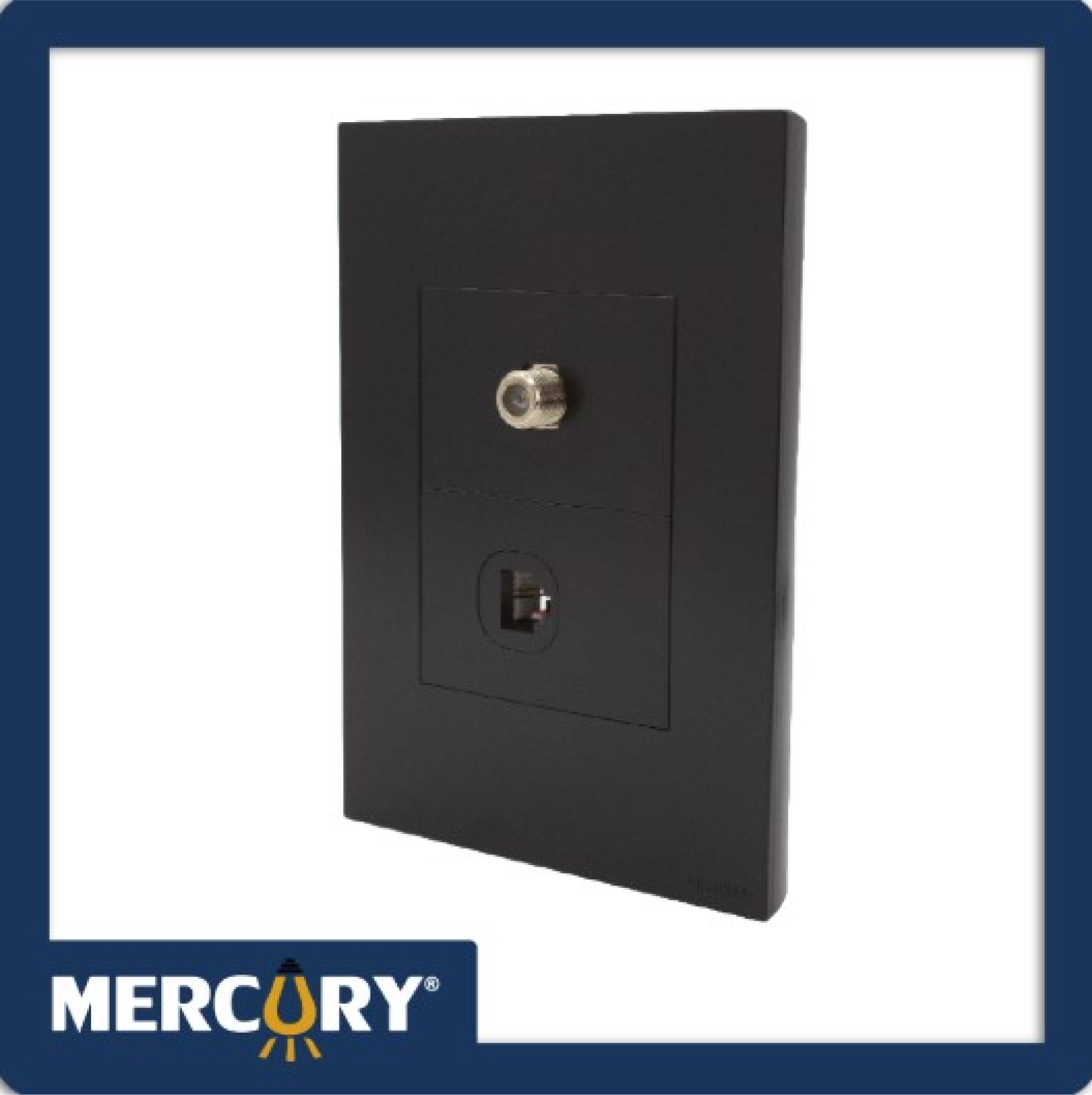 TOMA TELEFONO+COAXIAL NEGRO PLUS MERCURY ETI181