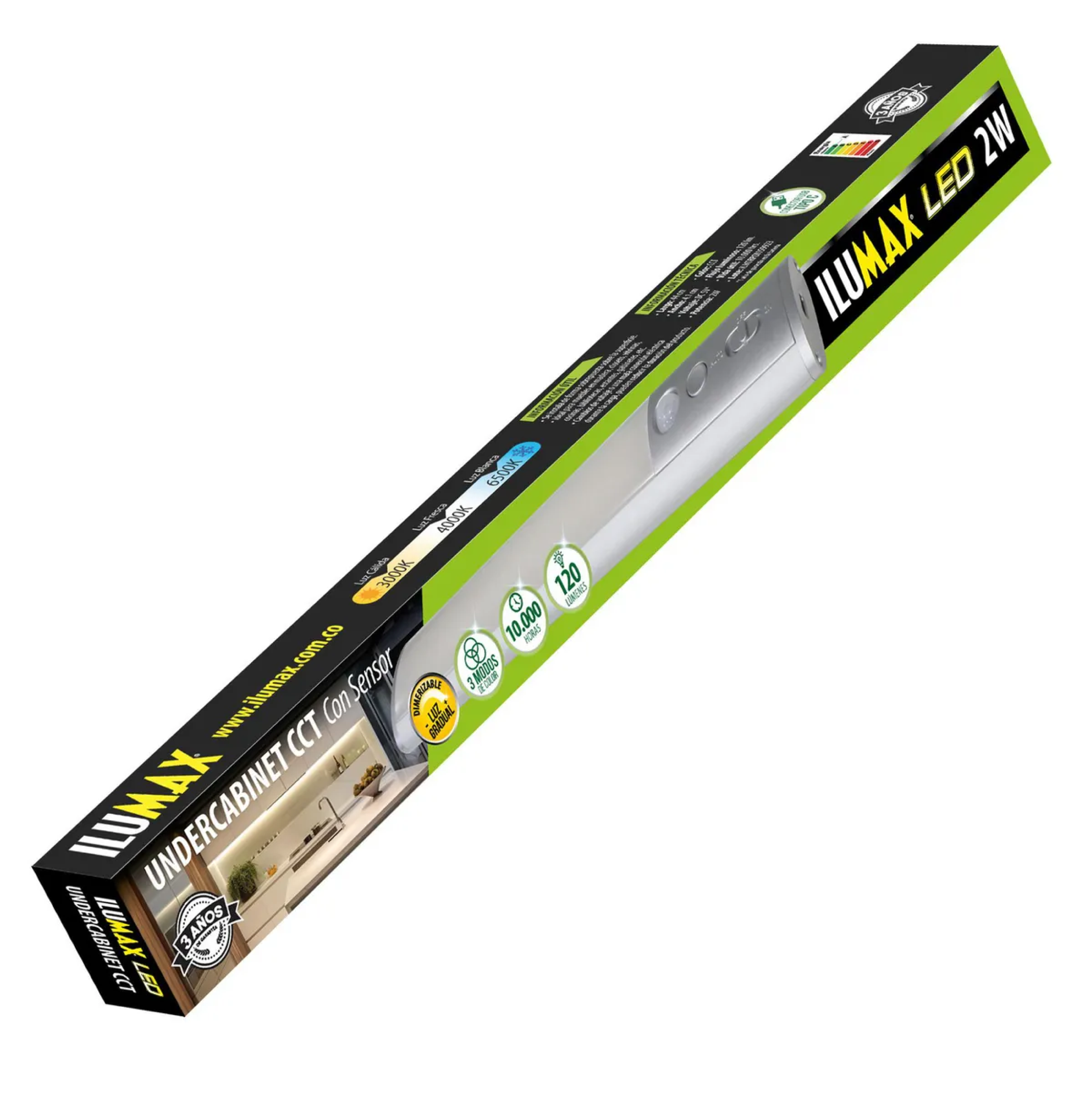 LAMPARA RECARGABLE LED 2W 3CCT ULTRA SLIM C/SENSOR SATIN 44CM ILUMAX 2310 - Imagen 6