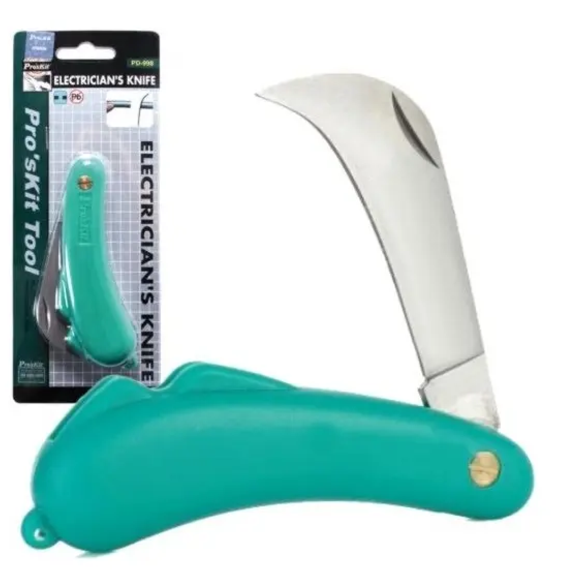NAVAJA PICOLORO ELECTRICISTA MANGO VERDE PROSKIT PD-998