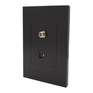 TOMA TELEFONO+COAXIAL NEGRO PLUS MERCURY ETI181