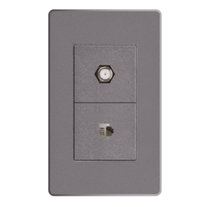 TOMA TELEFONO+COAXIAL SILVER PLUS MERCURY ETI208
