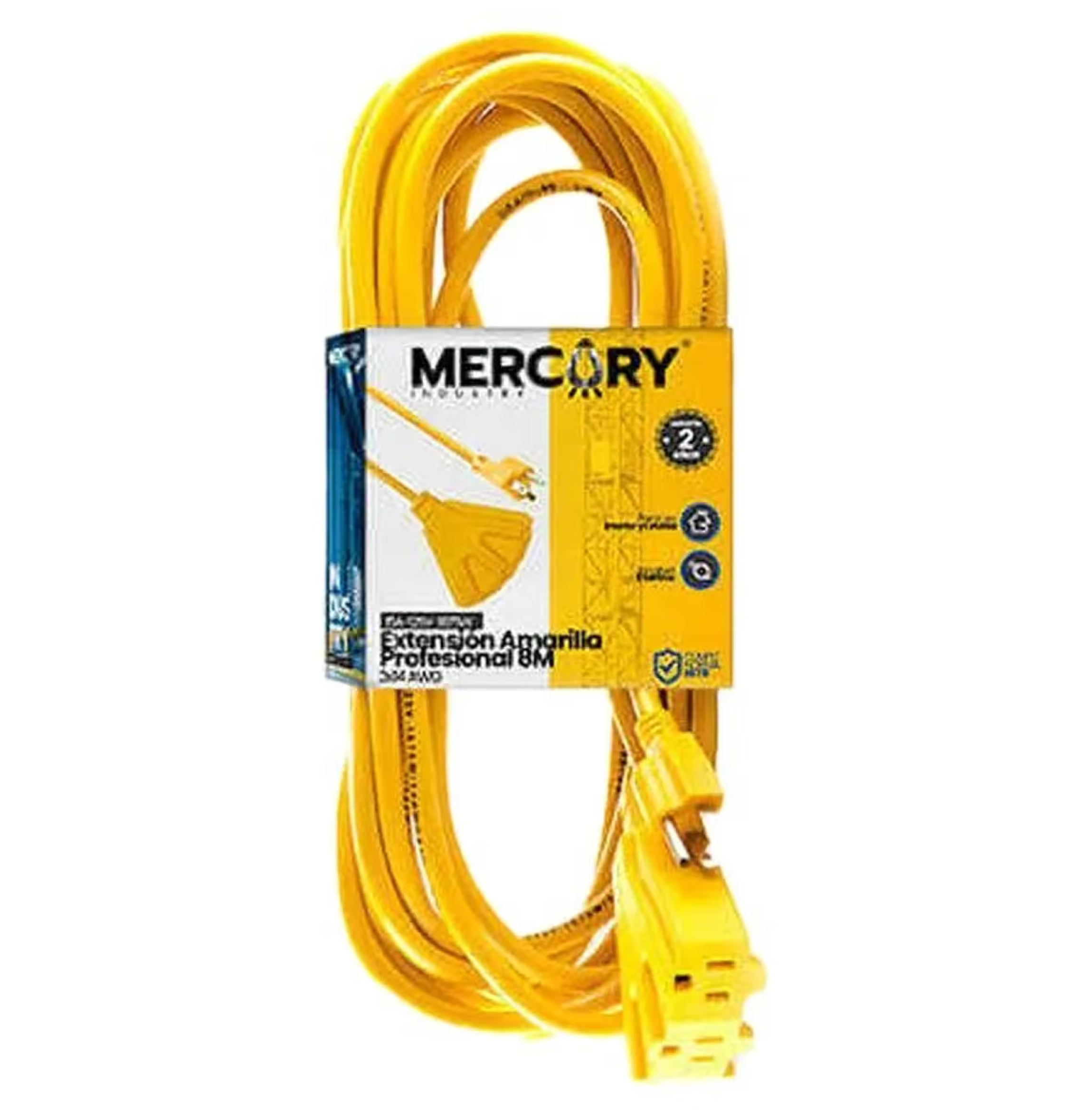 EXTENSION INDUSTRIAL C/P 8M AMARILLA 3X14 AWG MERCURY REF ECA102