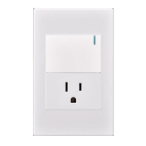 INTERRUPTOR + TOMA C/P C/PLACA PREMIUM WHITE MERCURY REF ETI38