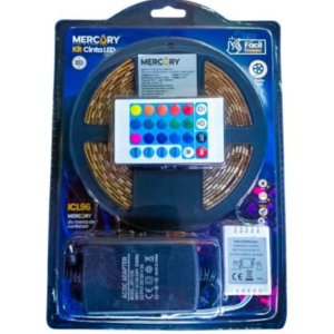KIT CINTA LED RGB 5M C/ CONTROL + CONTROLADOR + ADAPTADOR MERCURY REF ICL96