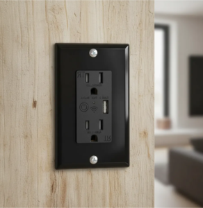 TOMA DOBLE C/POLO + USB SMART HOME WIFI BLACK MERCURY REF TIC46
