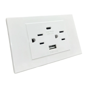 TOMA DOBLE C/P + USB + TIPO C BLANCO CAPRI MERCURY ETI223