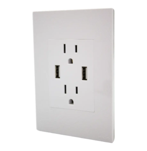 TOMA DOBLE C/P + 2 USB WHITE LUXURY MERCURY REF ETI98