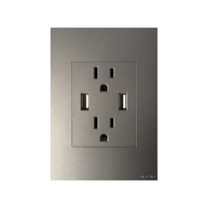 TOMA DOBLE C/P + 2 USB SILVER LUXURY MERCURY REF ETI124