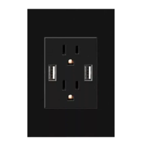 TOMA DOBLE C/P + 2 USB S/PLACA BLACK MIRROR MERCURY REF ETI75