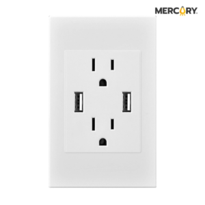 TOMA DOBLE C/P USB + TIPO C CARGA RAPIDA PREMIUM WHITE MERCURY REF ETI73