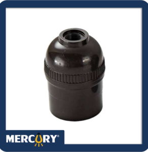 PORTALAMPARA SENCILLO NEGRO/CAFÉ MERCURY REF ECA94