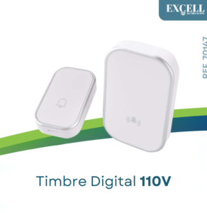 TIMBRE INALAMBRICO 1 BOTON CINETICO DC 110-130V B05 BLANCO EXCELL REF 70147