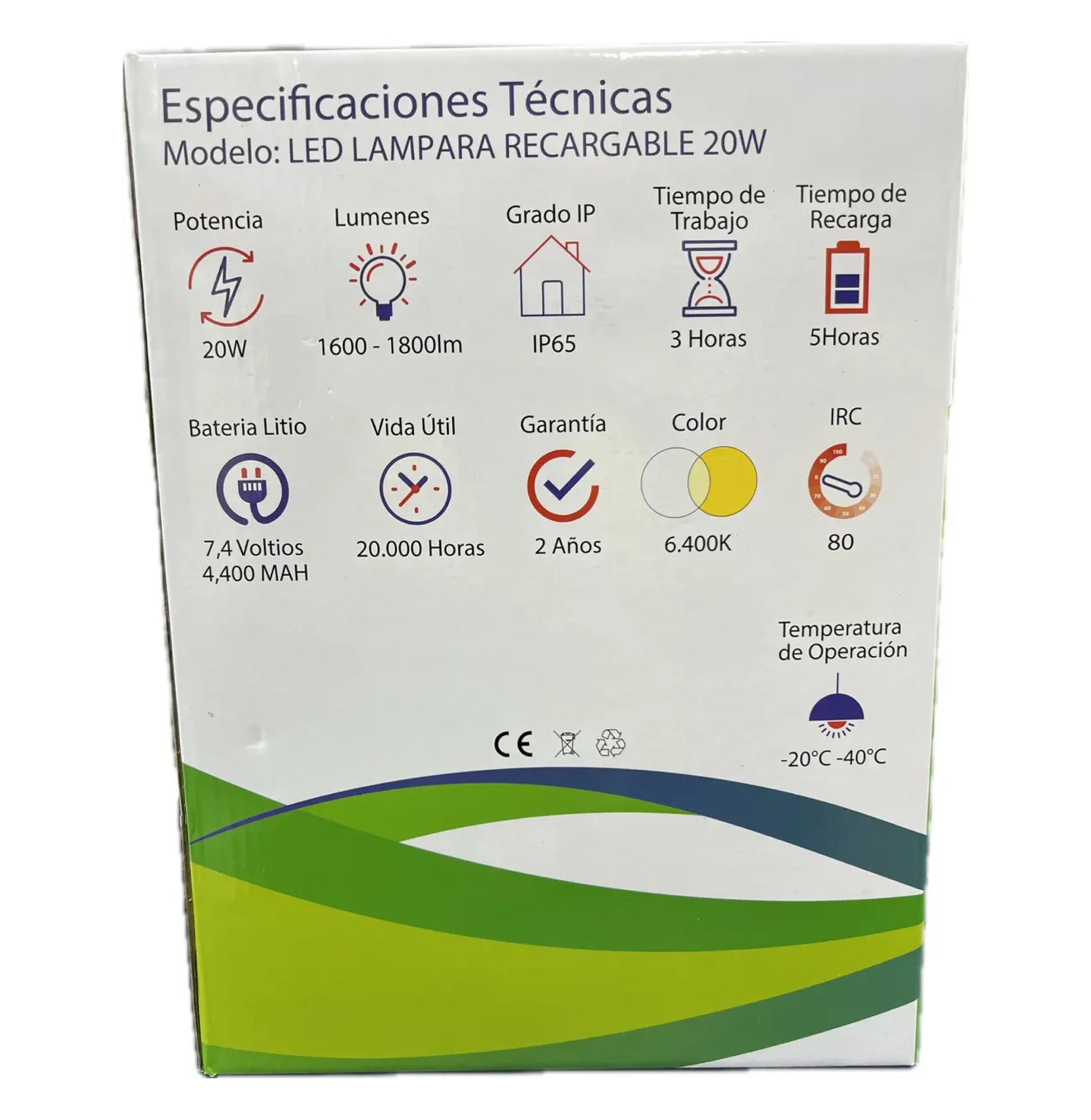 REFLECTOR LED 20W 6500K RECARGABLE REF 5637 EXCELL - Imagen 4