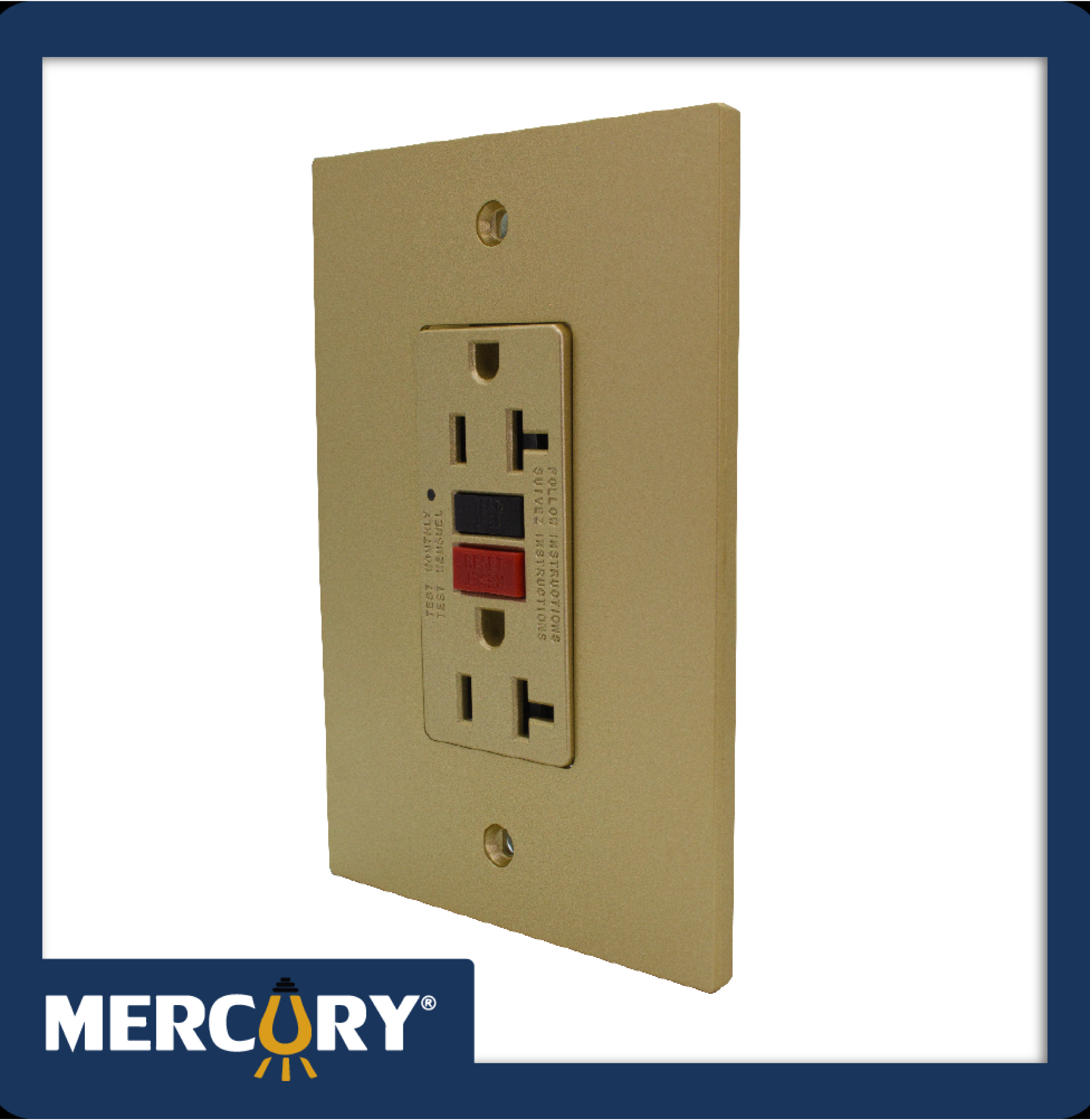 TOMA GFCI 20A GOLDEN LUXURY MERCURY REF ETI138