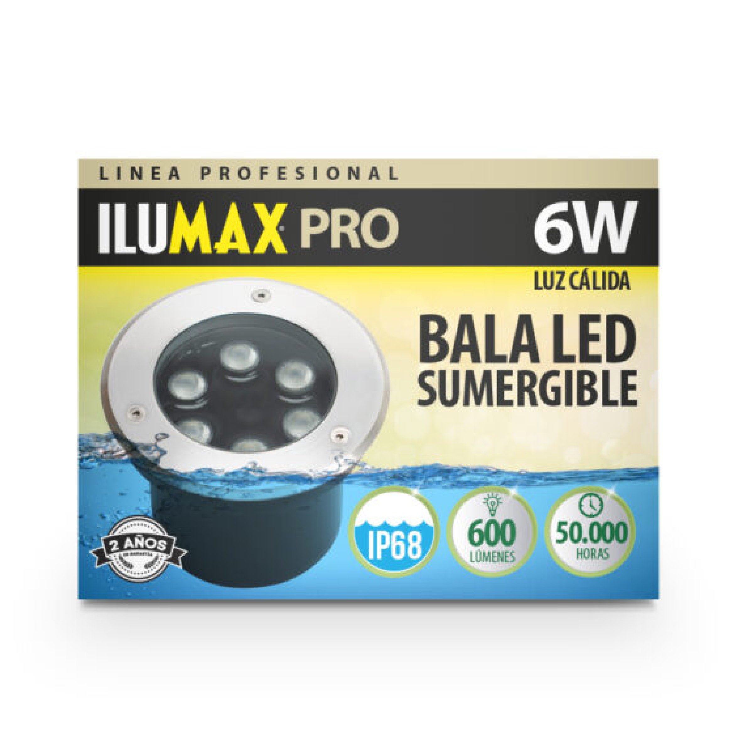 BALA LED 06W 3000K IP68 PISCINA ILUMAX 2236