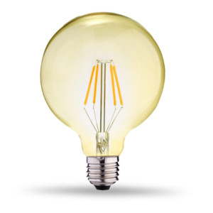 BOMBILLO LED 06W 3500K E-27 FILAMENTO AMBAR GLOBO G95 ILUMAX 2553