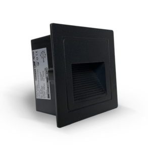 APLIQUE LED PARED 02W 3000K NEGRO NICHO CUADRADO ECOLITE REF NICH1