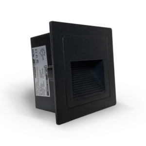 APLIQUE LED PARED 02W 3000K NEGRO NICHO CUADRADO ECOLITE REF NICH1