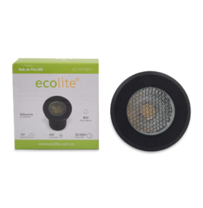 BALA DE PISO LED 05W 3000K COB NEGRA ECOLITE ECOBP5W