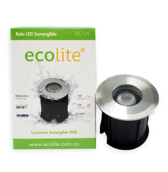BALA LED 01W 3000K IP68 PISCINA ECOLITE ECOPL1W