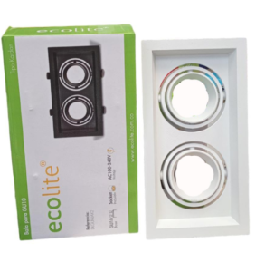 BALA LED CARDAN DOBLE GU10  BLANCA ALUMINIO ECOLITE REF: DLGUALAX2