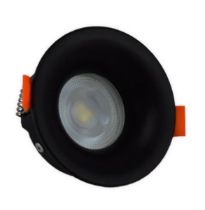 BALA SEMIRECESADA NEGRO GU10 ALUMINIO CON VIDRIO ECOLITE REF: DLGUALCC