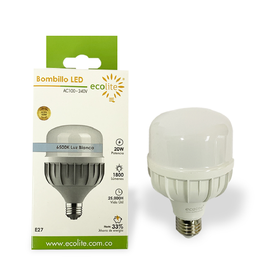 BOMBILLO LED 20W 3000K E-27 LBGFZ20W-C ECOLITE - Imagen 2