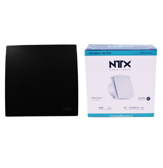 EXTRACTOR 6" C/REGILLA TAPA NEGRO PLASTICO ECOLITE REF: N-EXRP6 - Imagen 2