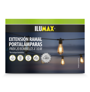 RAMAL EXTERIOR 10 METROS E-27 20 BOMBILLOS ILUMAX 2558