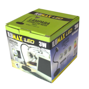 LAMPARA ESCRITORIO 3W 6500K FLEXIBLE NEGRA C/ SENSOR TACTIL DIMM ILUMAX REF 1809