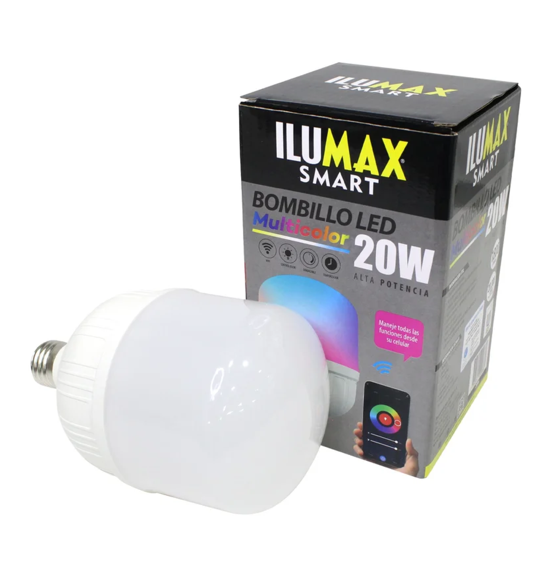 BOMBILLO LED 20W RGB WIFI SMART DIMERIZABLE - TUYA APP E-27 2086 ILUMAX