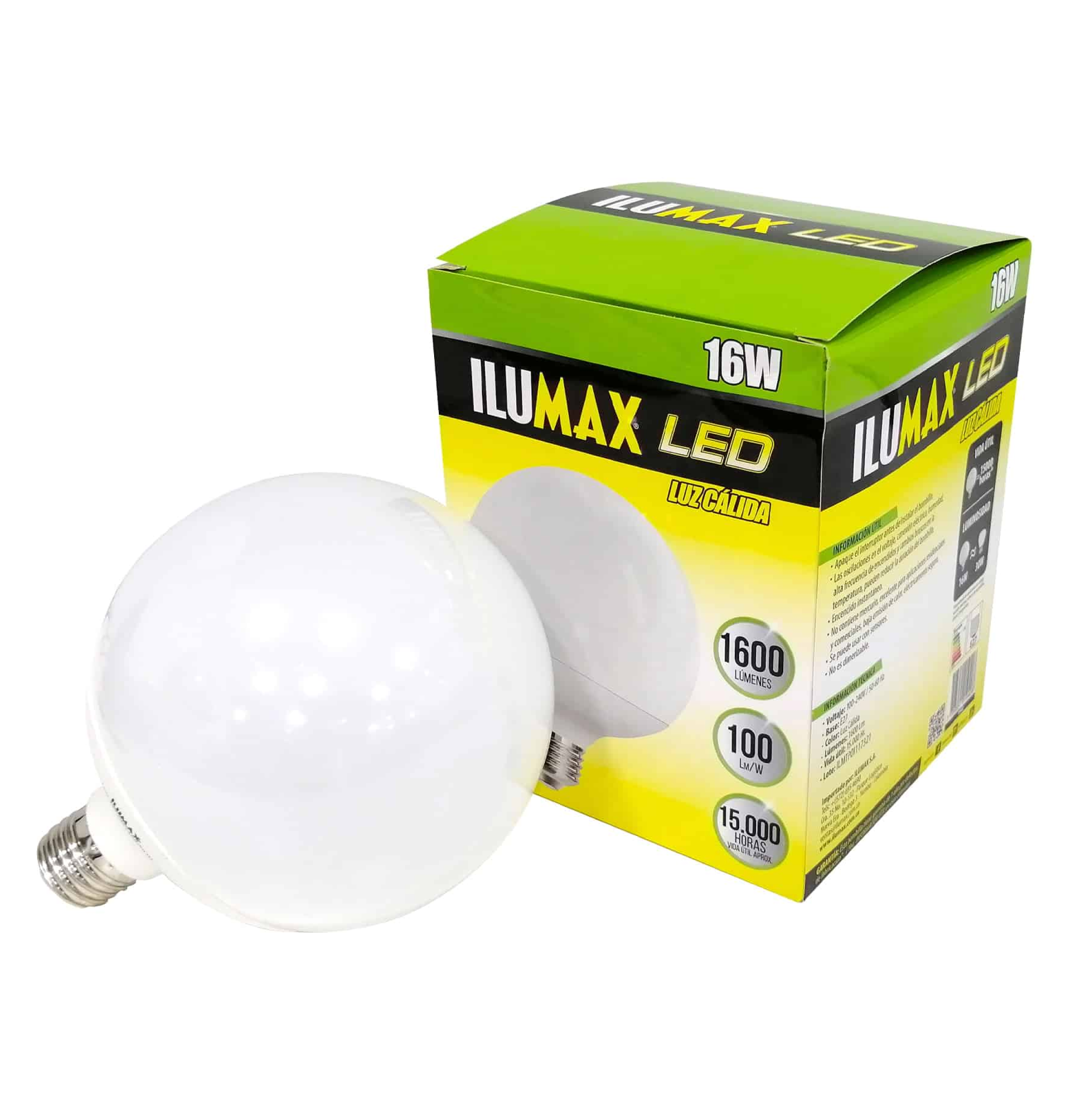 BOMBILLO LED 16W 3500K E27 GLOBO ILUMAX 1940