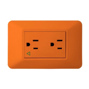 TOMA DOBLE C/P REGULADA NARANJA ELITE LEGRAND