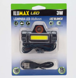 LINTERNA LED RECARGABLE 3W 6500K MULTIUSOS T/MINERO ILUMAX REF 1920