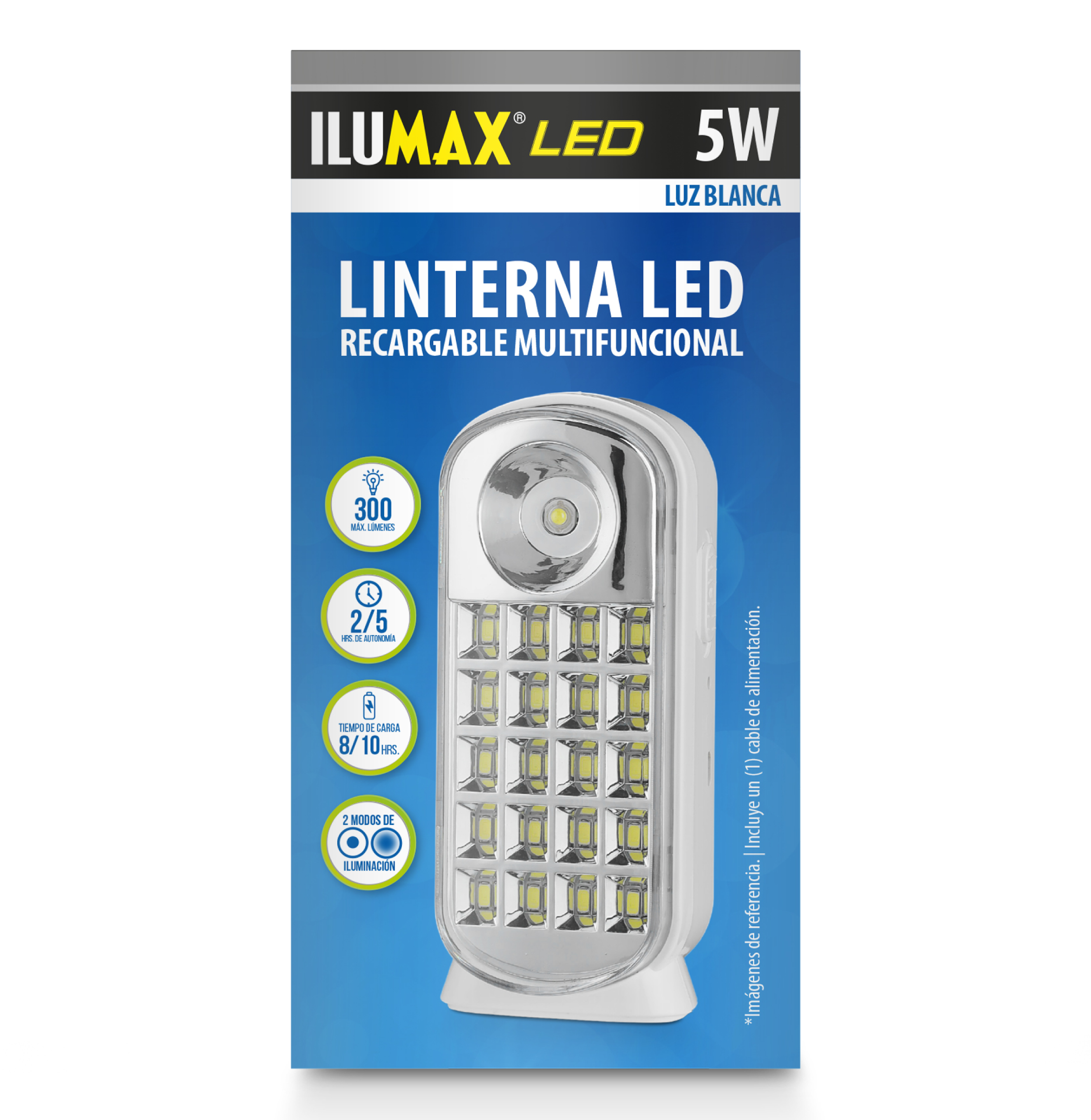 LINTERNA RECARGABLE 5W 6500K MULTIFUNCIONAL ILUMAX 2475 - Imagen 2