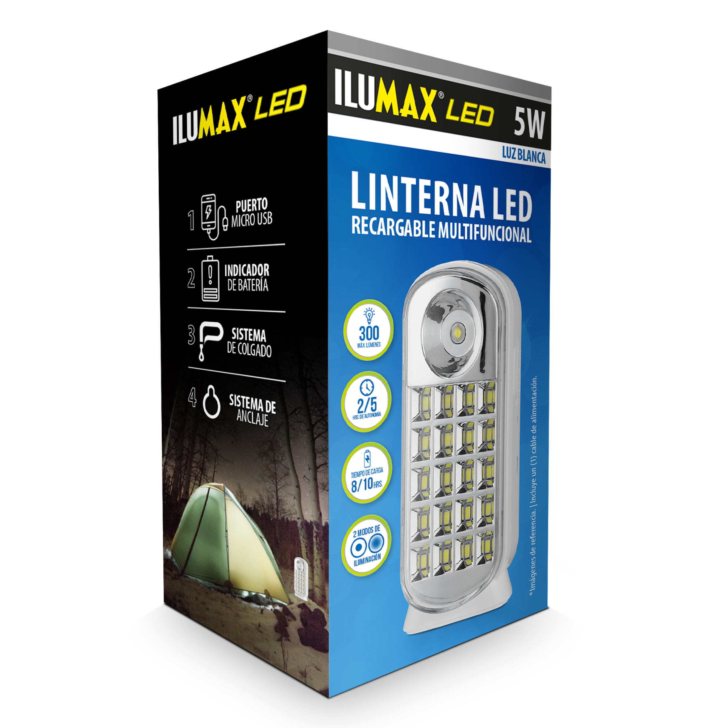 LINTERNA RECARGABLE 5W 6500K MULTIFUNCIONAL ILUMAX 2475 - Imagen 3