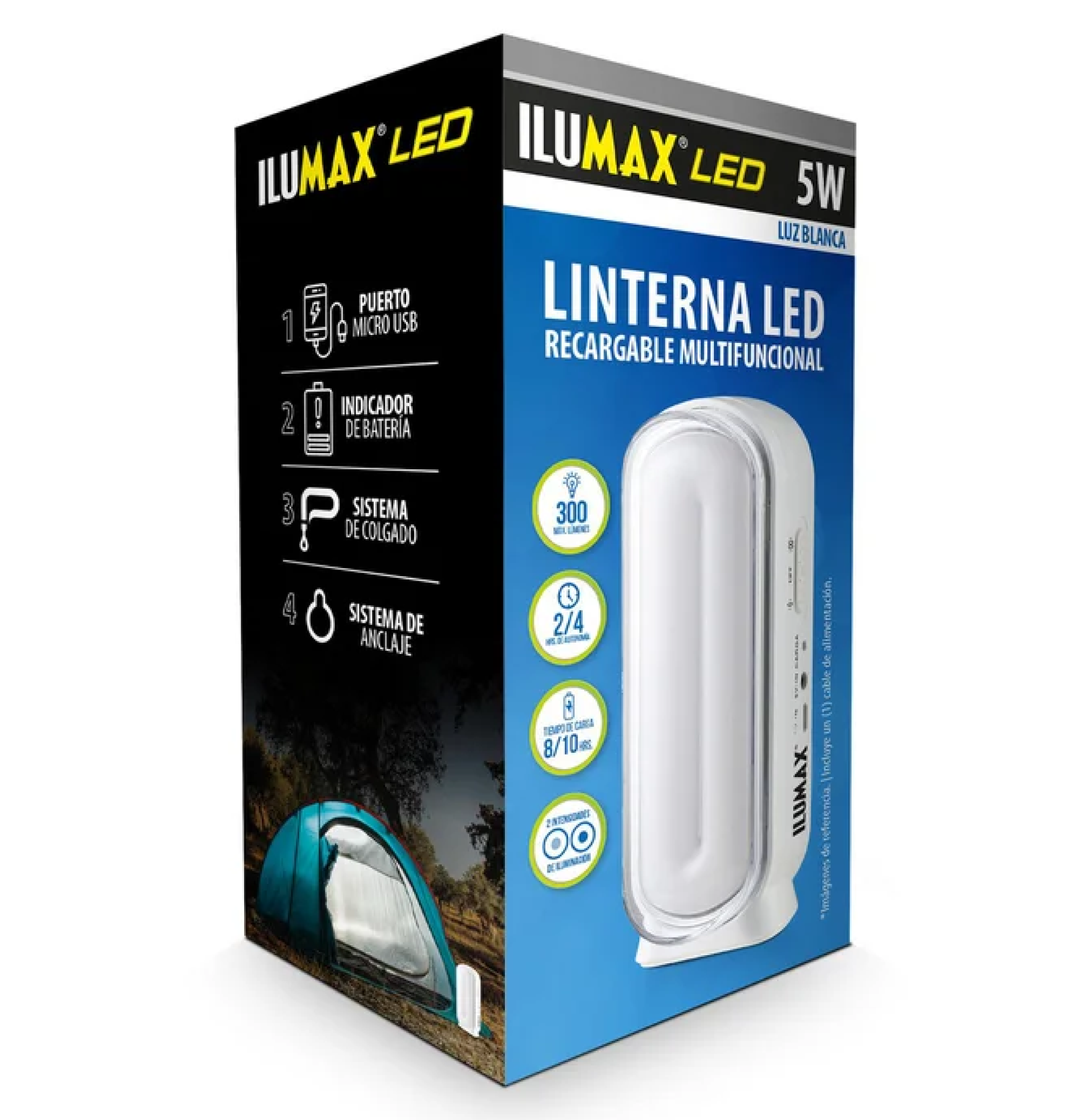 LINTERNA RECARGABLE 5W 6500K 20KH ILUMAX 2476 - Imagen 3