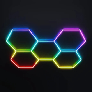 LAMPARA T5 LED 07W FRGB HEXAGONAL 41CM LED GOLD LH1-004