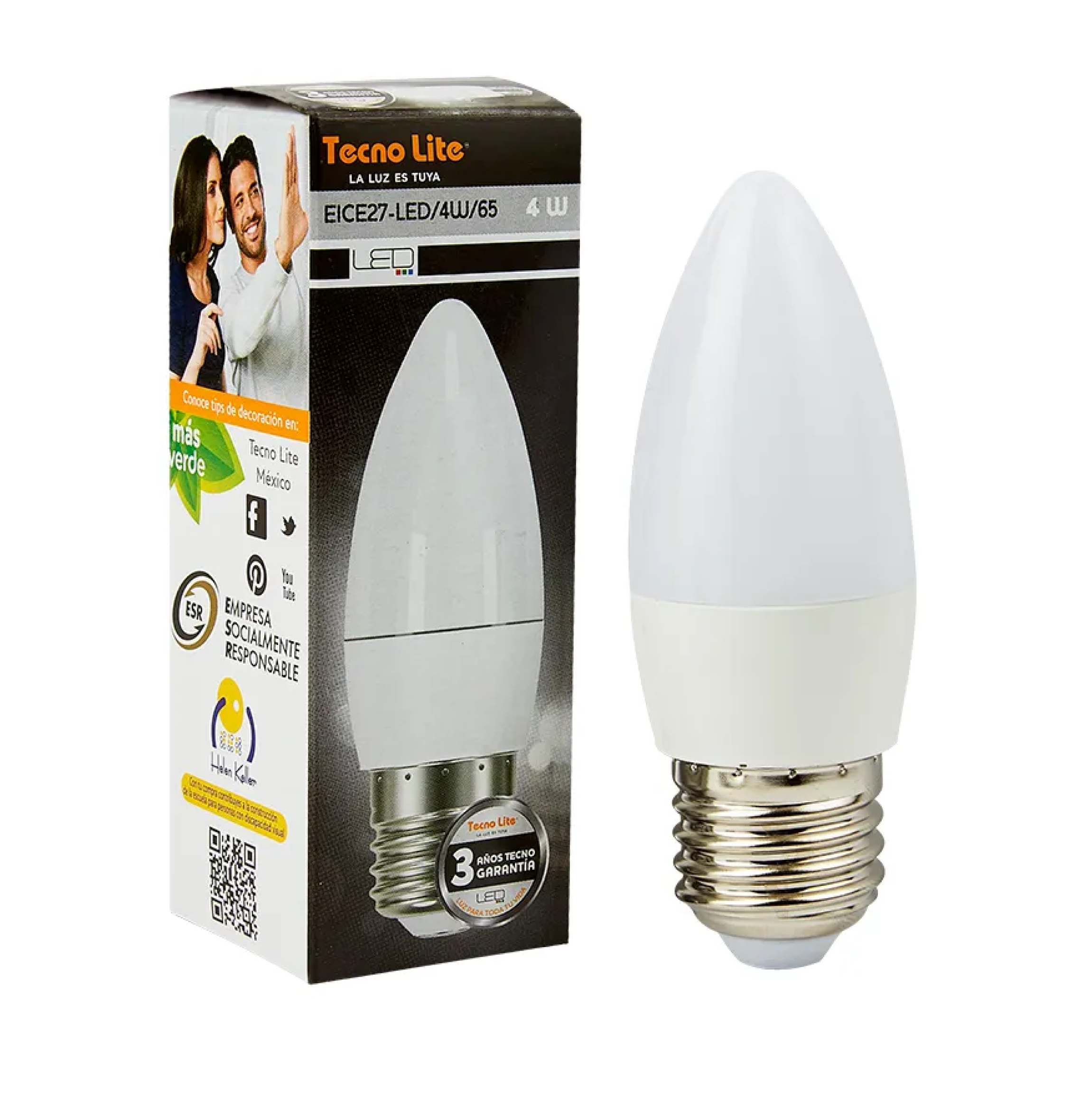 LED VELA 4W 6500K E-27 TECNOLITE EICE27-LED/4W/65
