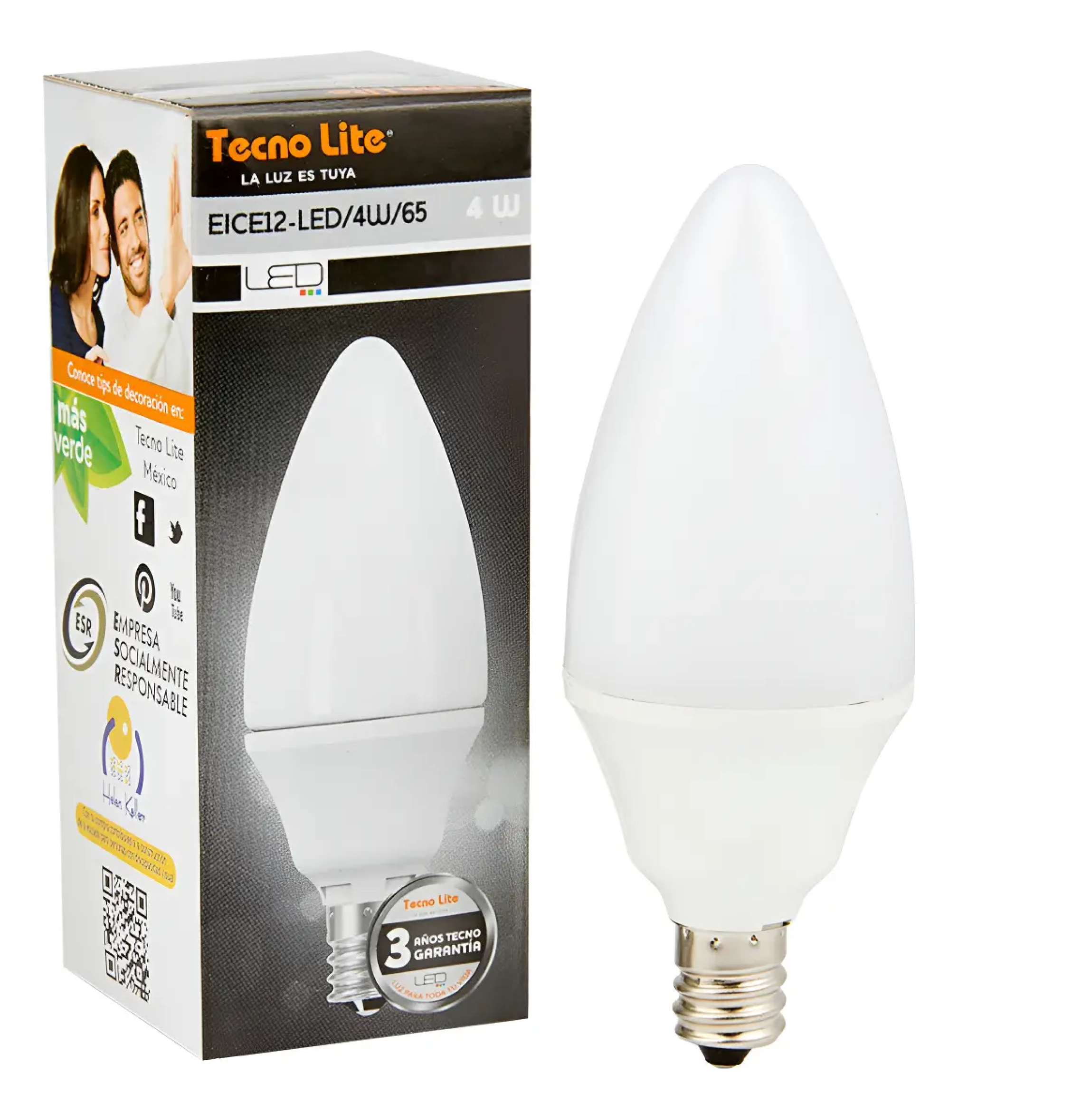LED VELA 4W 6500K E-12 TECNOLITE EICE12-LED/4W/65
