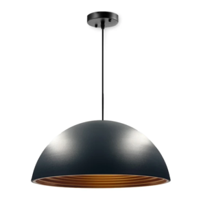 LAMPARA COLGANTE DECORATIVA CAMPANA DORADO NEGRA ECOLITE CHL03