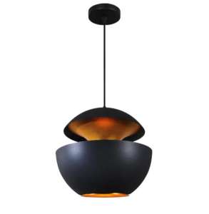LAMPARA COLGANTE DECORATIVA CIRCULAR ABIERTA NEGRA ECOLITE CHL07